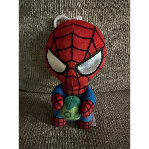 Marvel, Spiderman Standing with Egg Easter Plush Clip by Ruz, Red and Blue - Picture 1 of 2